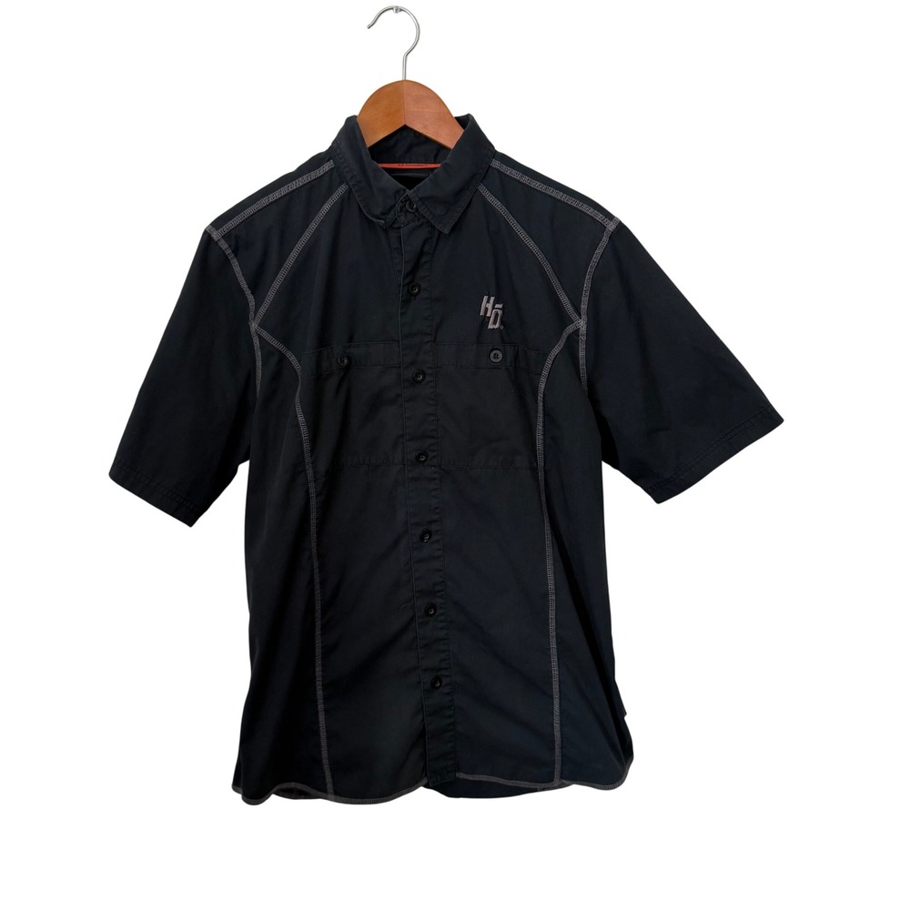 Harley Davidson Mens Performance Short‎ Sleeve Shirt Size M Black Coldblack FLAW